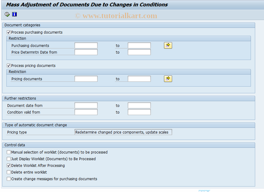 SAP TCode MEI2 - Automatic Document Change