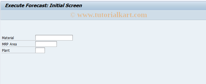 SAP TCode MP30 - Execute Material Forecast