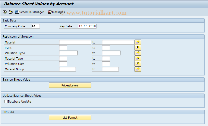 MRN9 SAP Tcode Balance Sheet Values By Account Transaction Code