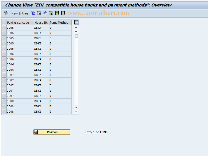 SAP TCode OBCZ - C FI Maintain Table T021E