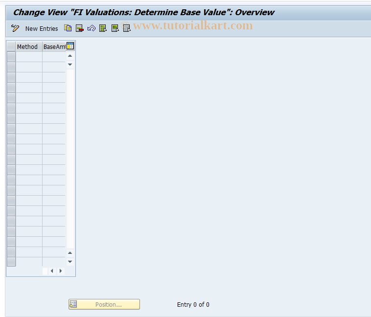 SAP TCode OB_8 - C FI Maintain Table T044I Base Value