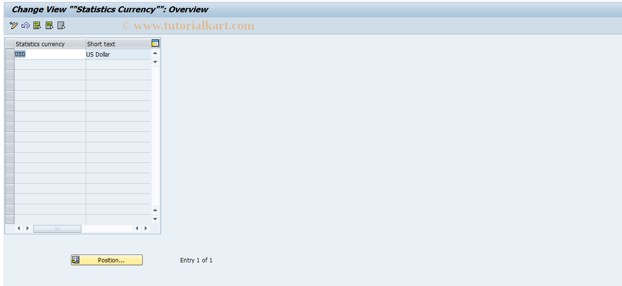 SAP TCode OIAW - Stats. Currency: Info System