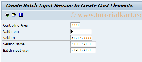 SAP TCode OKB3 - Batch Input for Cost Elements
