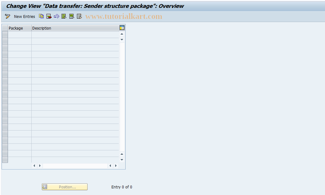SAP TCode OKCDBD - Create sender structure package