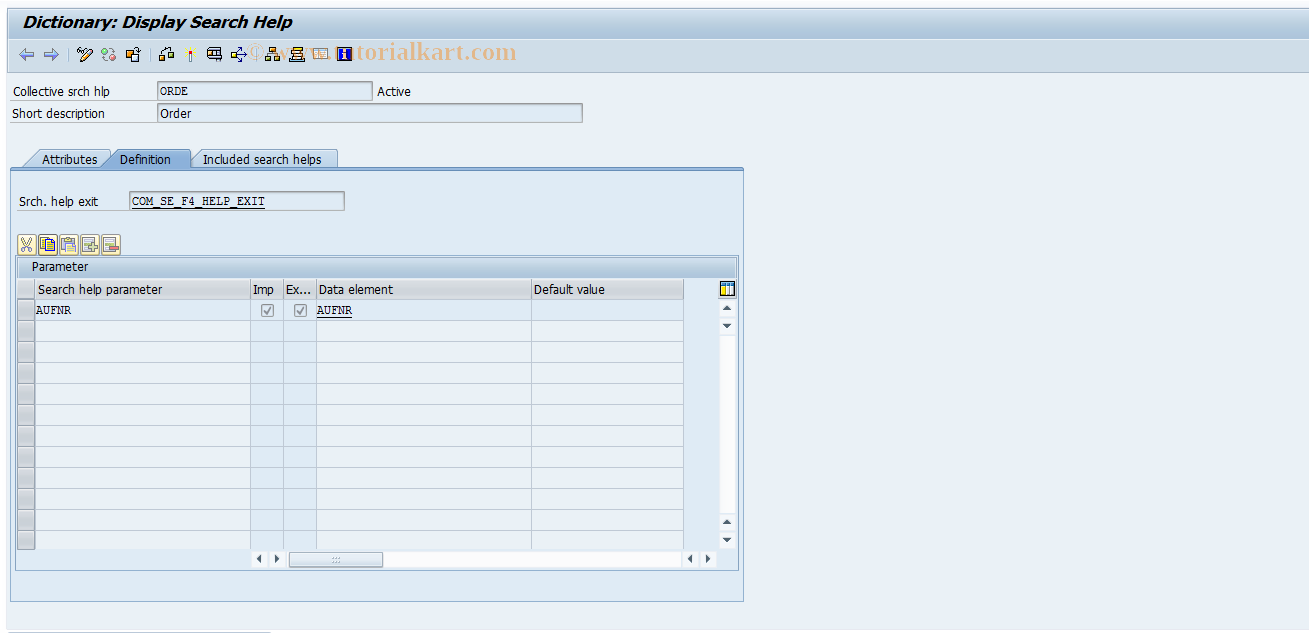 SAP TCode OKO1 - Maintain Order Matchcode IDs