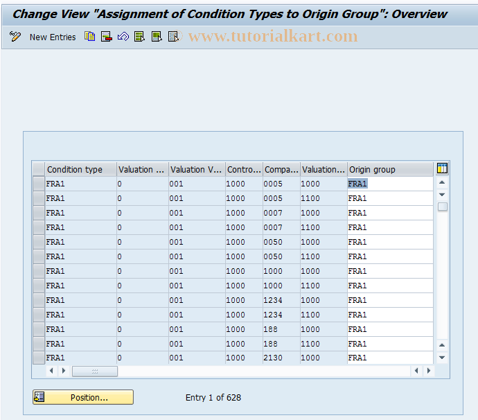SAP TCode OKYO - Assignment of Delivery Costs