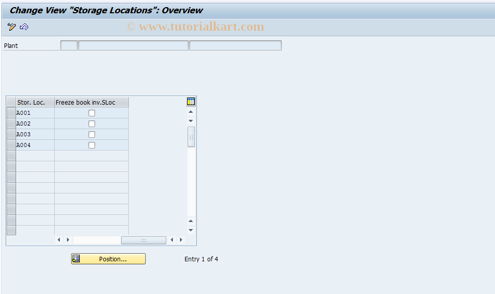 OMBP SAP Tcode Freeze Book Inventory Balance Transaction Code