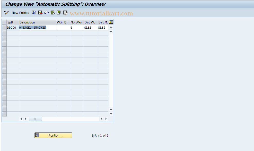 SAP TCode OMPH - Period Split