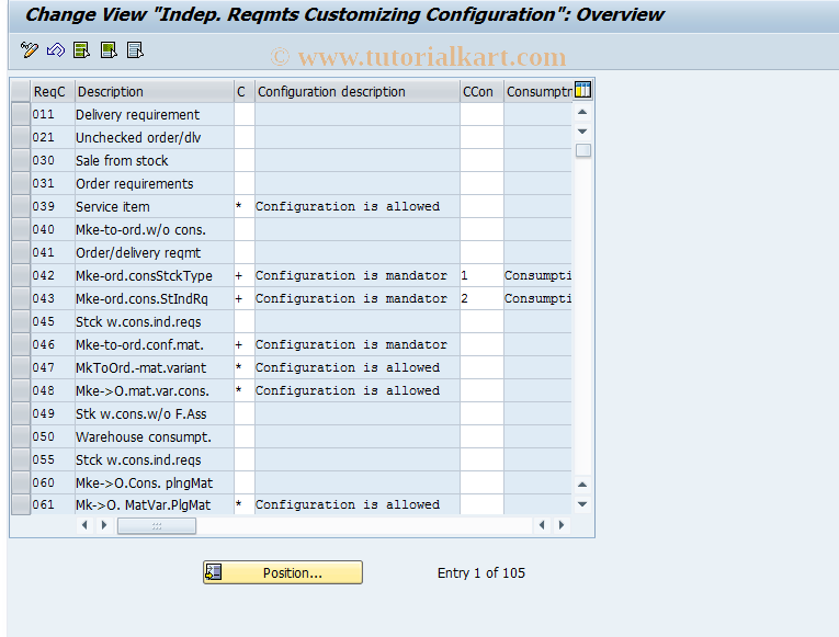 SAP TCode OMPI - Configuration