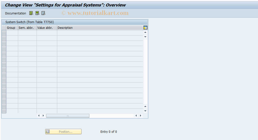 SAP TCode OOAE - Settings for Appraisal Systems