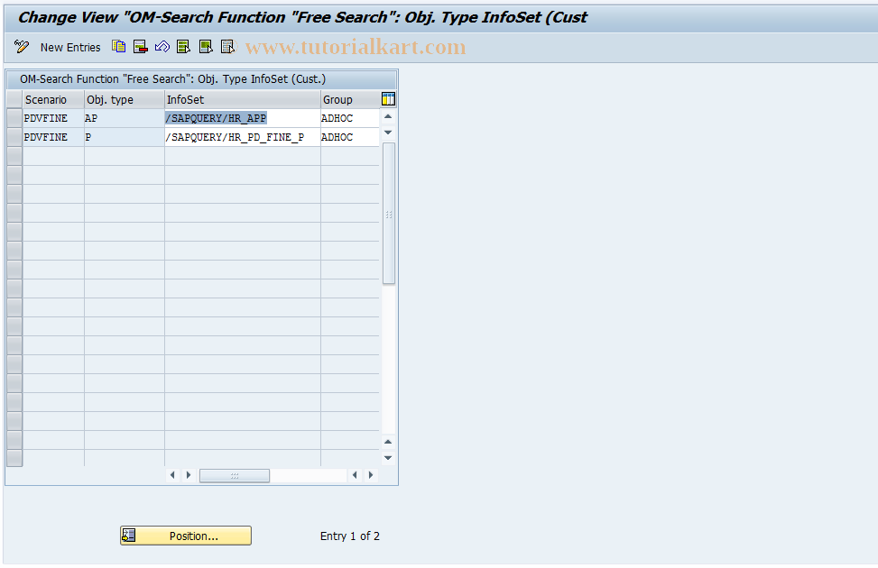 SAP TCode OOAK_NEW - Criteria for Detailed Selection