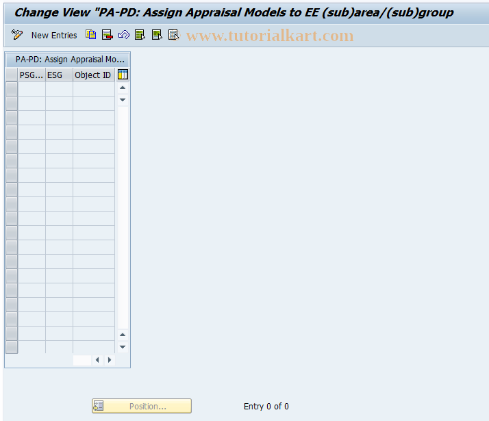 SAP TCode OOB2 - Assign Appraisal Model