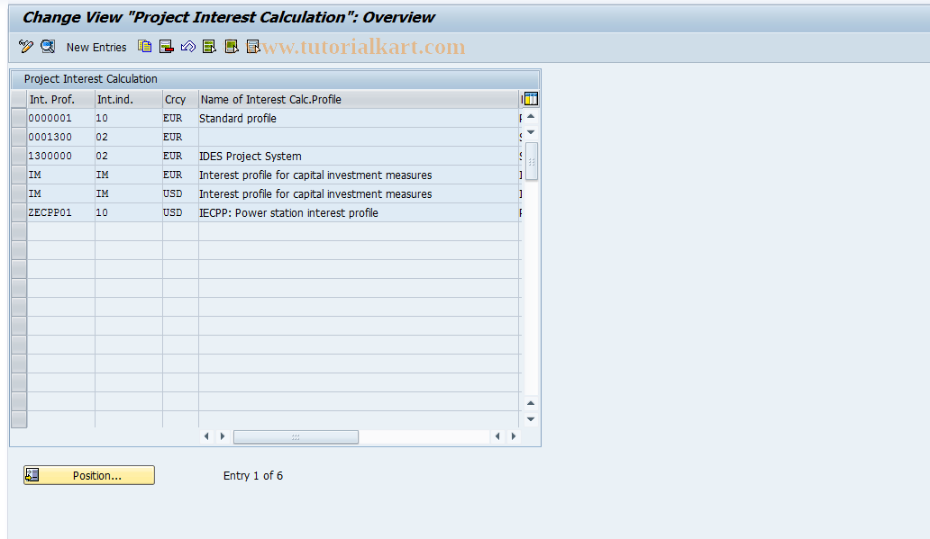 SAP TCode OPIB - Maintain Interest Profile