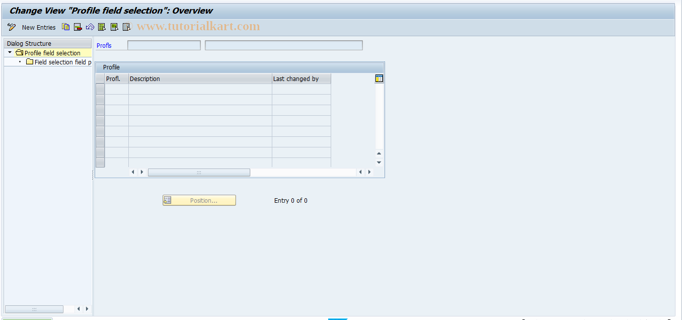 OPM0 SAP Tcode Maintain profile field selection Transaction Code