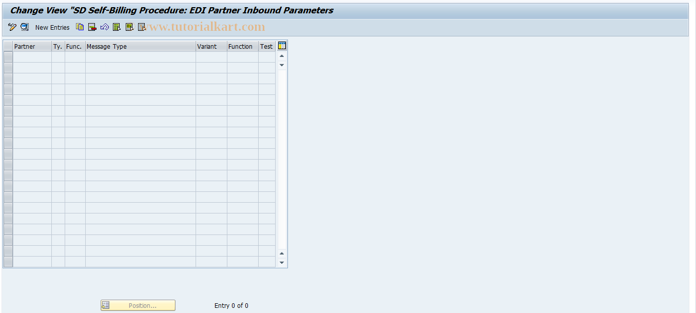 SAP TCode OVD5 - SD Self-Billing: EDI Partner