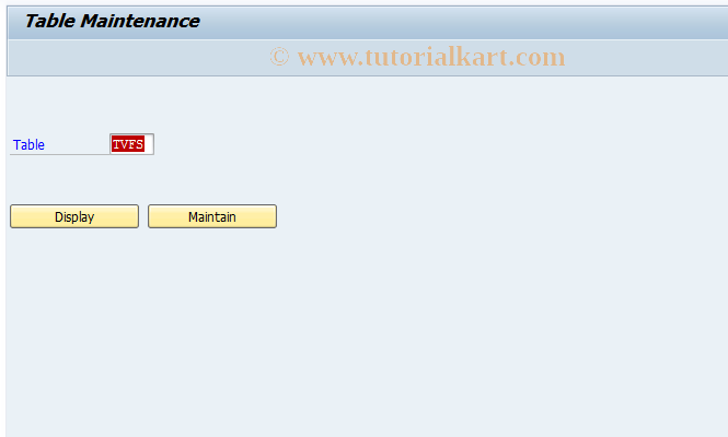 SAP TCode OVFS - C SD Table VFS