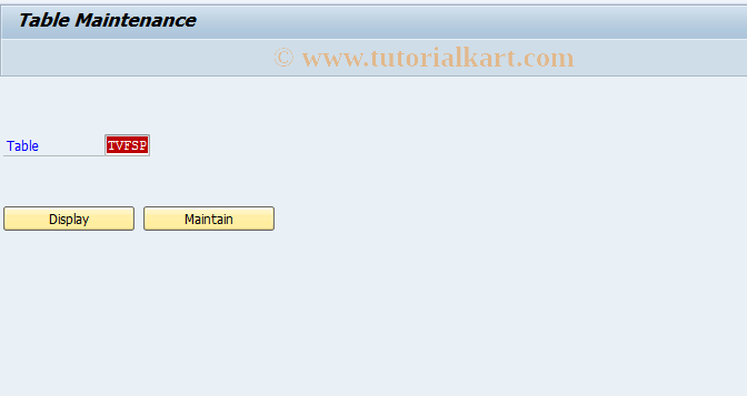 SAP TCode OVFU - C SD Table VFSP