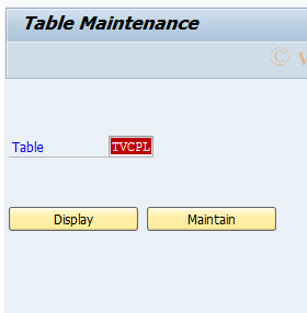 SAP TCode OVLC - C SD Tab.TVCPL