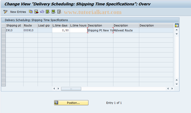 SAP TCode OVLL - C SD Tab T630L Loading Times