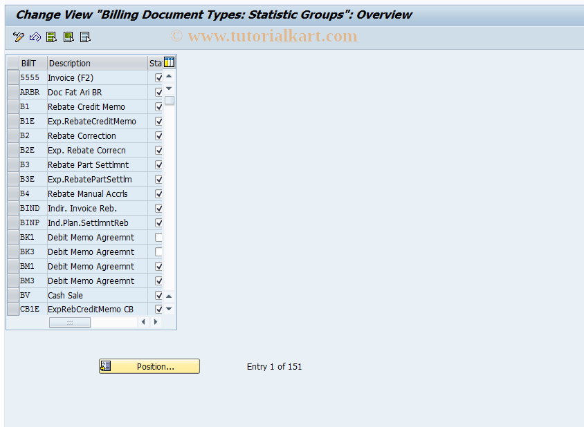 SAP TCode OVRM - C SD Tab. TVFK BillingDoc: DocTypes