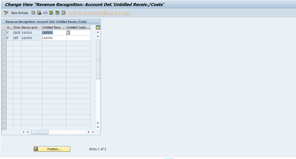 SAP TCode OVUR - Revenue Realization: Unbilled Rec.