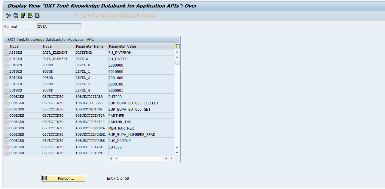 SAP TCode OXT7 - Knowledge Database Maintenance