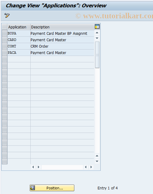 SAP TCode PAC0001 - Applications