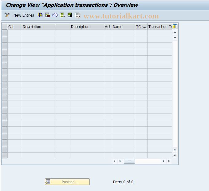 SAP TCode PAC0015 - Application transactions
