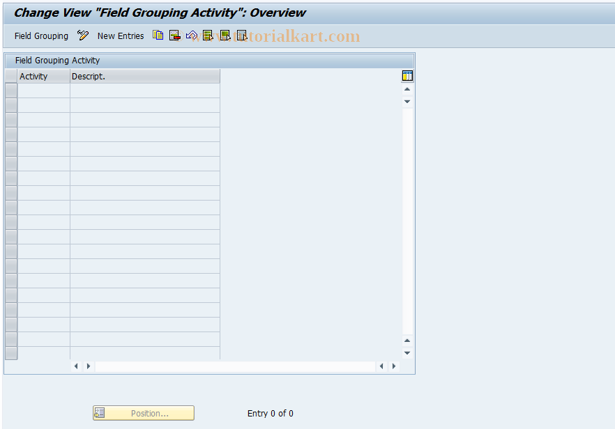 SAP TCode PAC0100 - Field Grouping per Activity