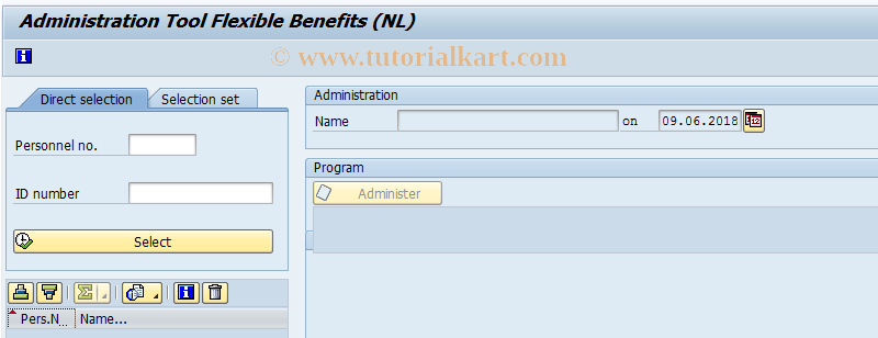 SAP TCode PC00_M05_CFBR - Administration Tool Flex. Benefits