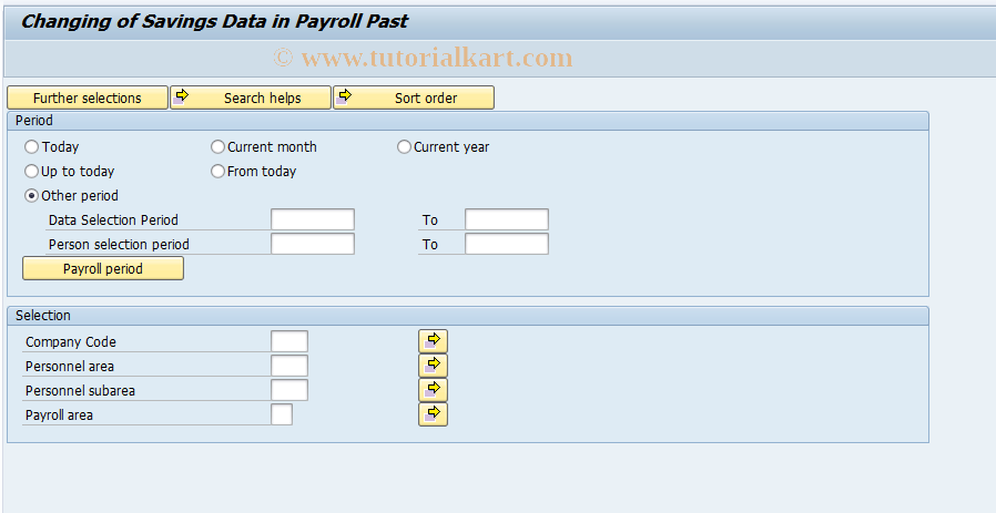 SAP TCode PC00_M05_UCSR - Change Savings Data