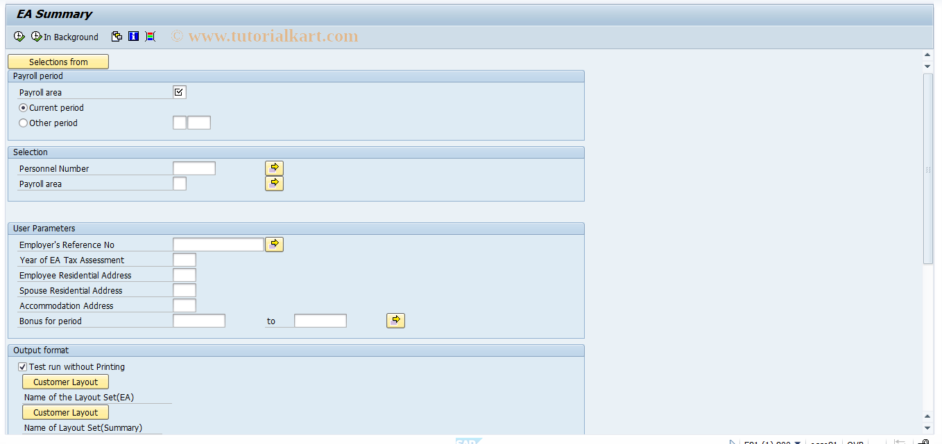 SAP TCode PC00_M14_NCTEA - Print New EA Form