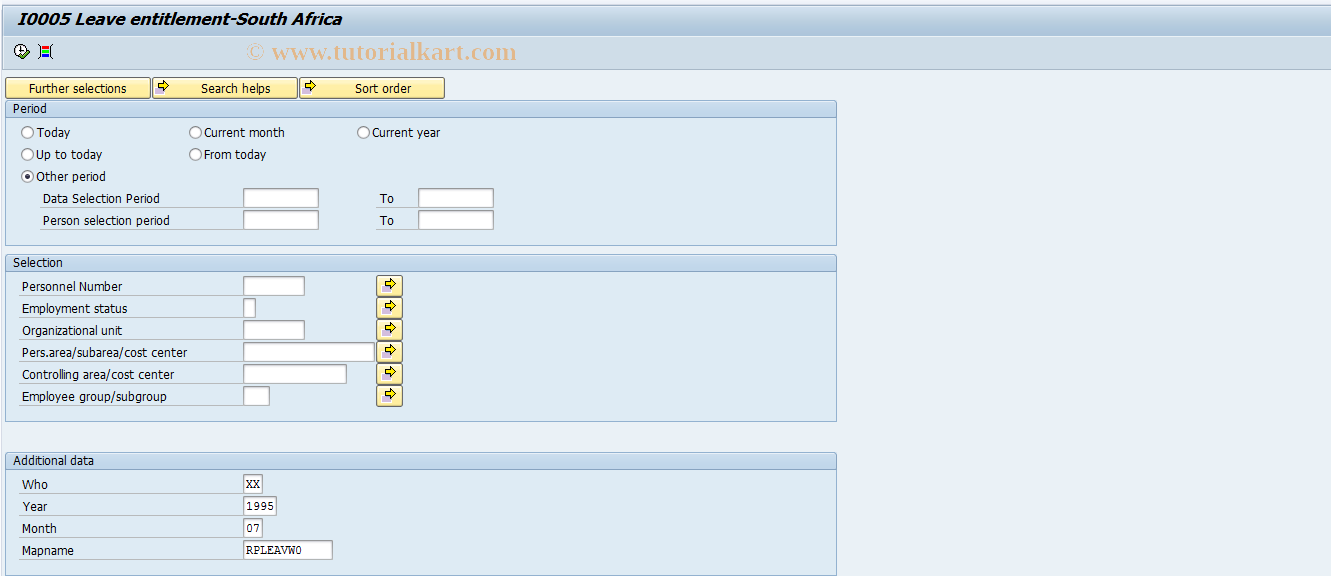 SAP TCode PC00_M16_RPLEAVW0 - RPLEAVW0