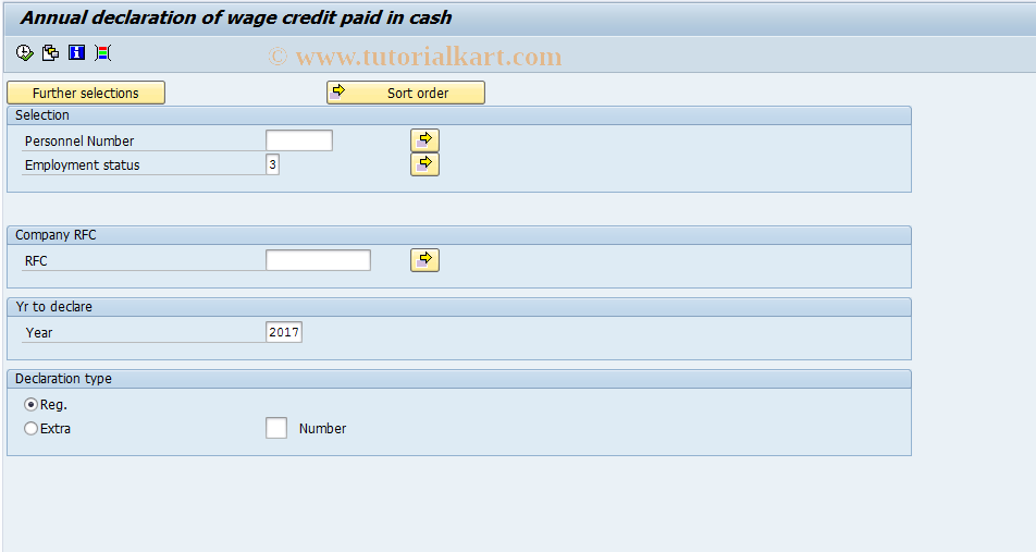 SAP TCode PC00_M32_CCRE0 - Credit on wage paid in cash