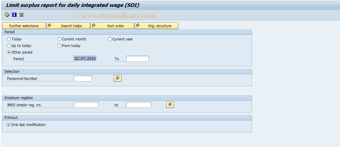 SAP TCode PC00_M32_CETS0 - IDW limit surplus