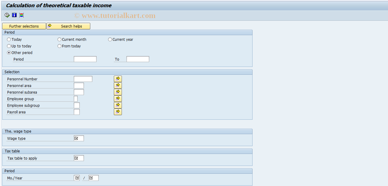 SAP TCode PC00_M32_CFIC0 - Theor. tax. income frm loans