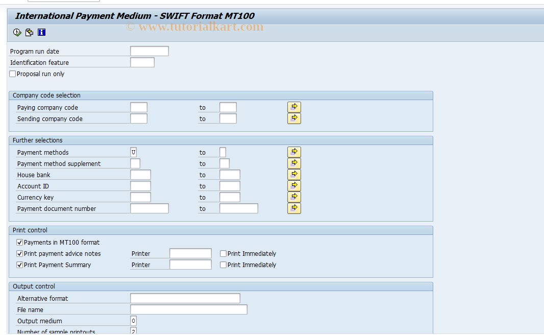 SAP TCode PC00_M32_FFOT - Create DME