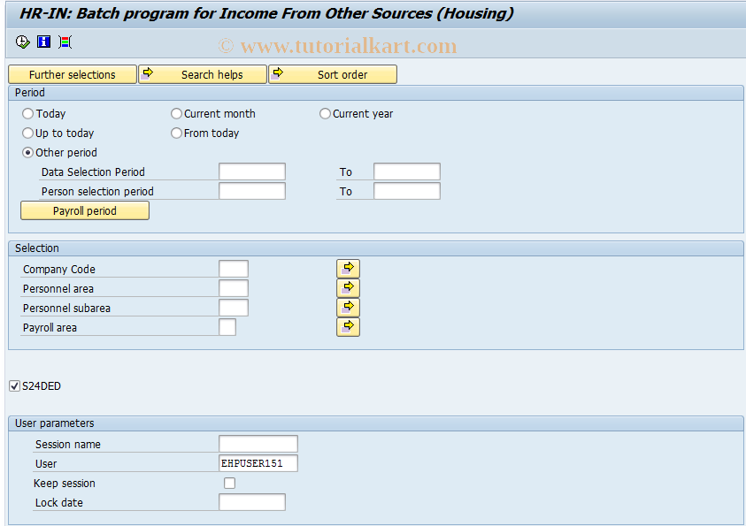 SAP TCode PC00_M40_S24 - Batch program for Section 24