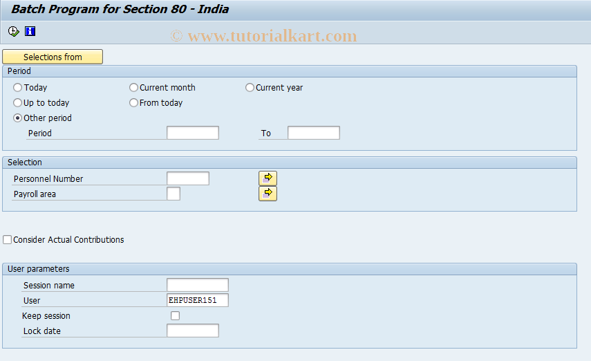 SAP TCode PC00_M40_S80 - Batch program for Section80