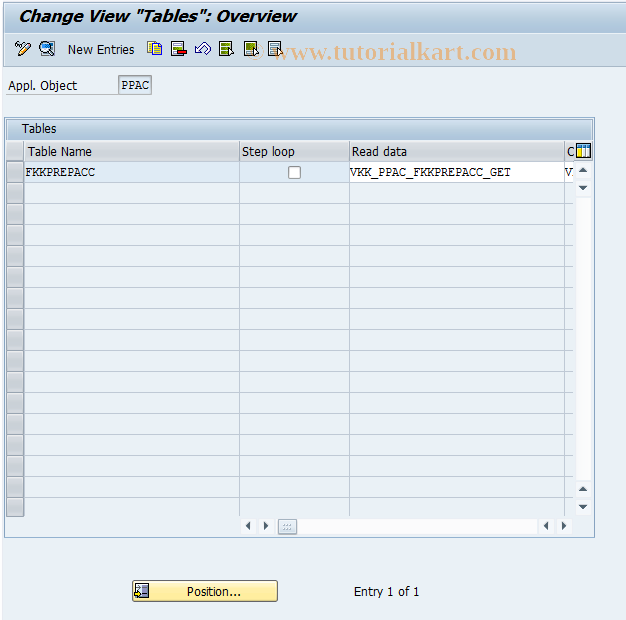 SAP TCode PPAC0016 - BDT Control: Tables