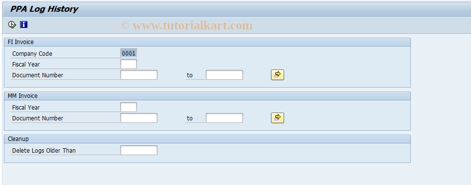 SAP TCode PPA_LOG - Display PPA application log