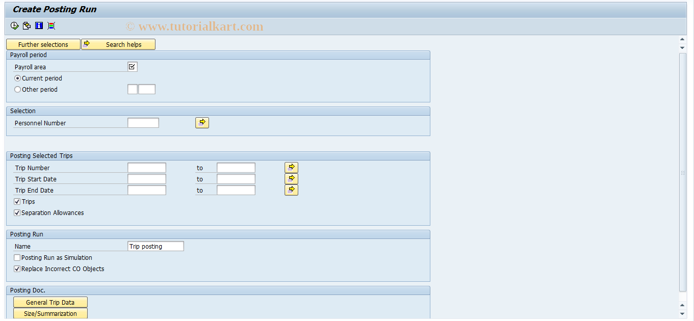 SAP TCode PRFI - Posting to Financial Accounting