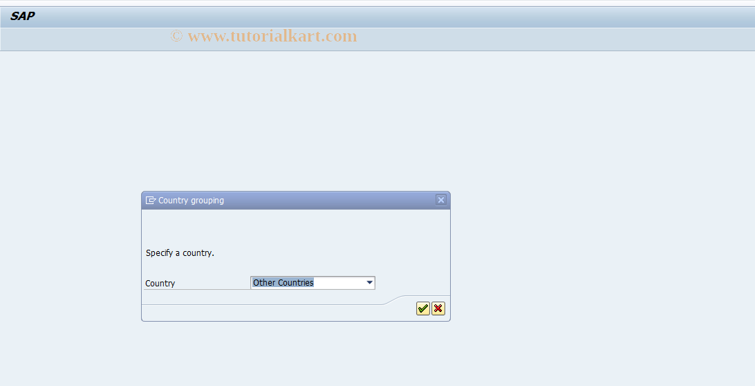 SAP TCode PRML - Set Country Grouping via Dialog Box