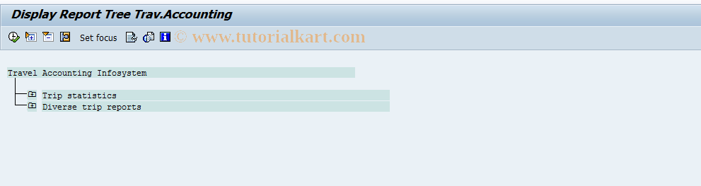SAP TCode PTRV_RTREE - Display Trav. Management Report Tree