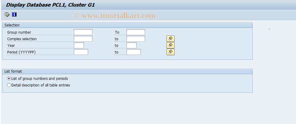 SAP TCode PT_CLSTG1 - Group Incentive Wages (Cluster G1)