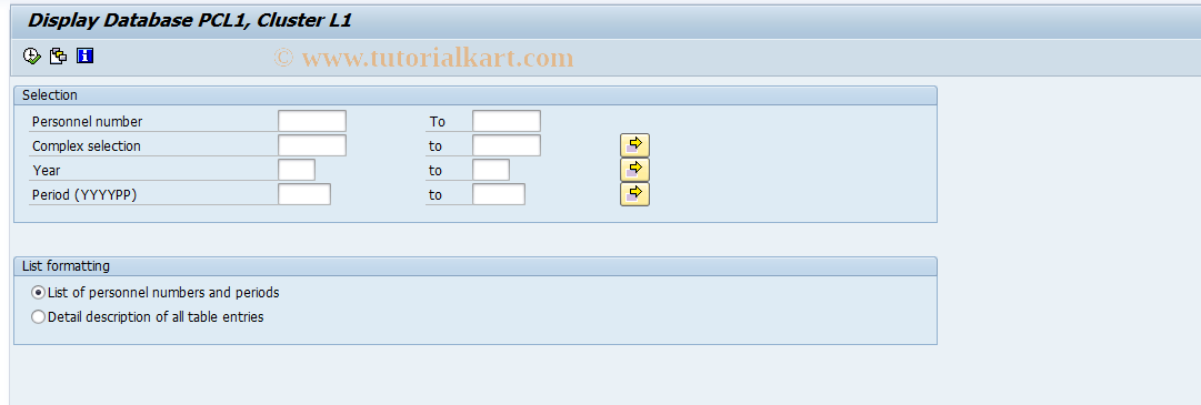 SAP TCode PT_CLSTL1 - Individual Inc. Wages (Cluster L1)