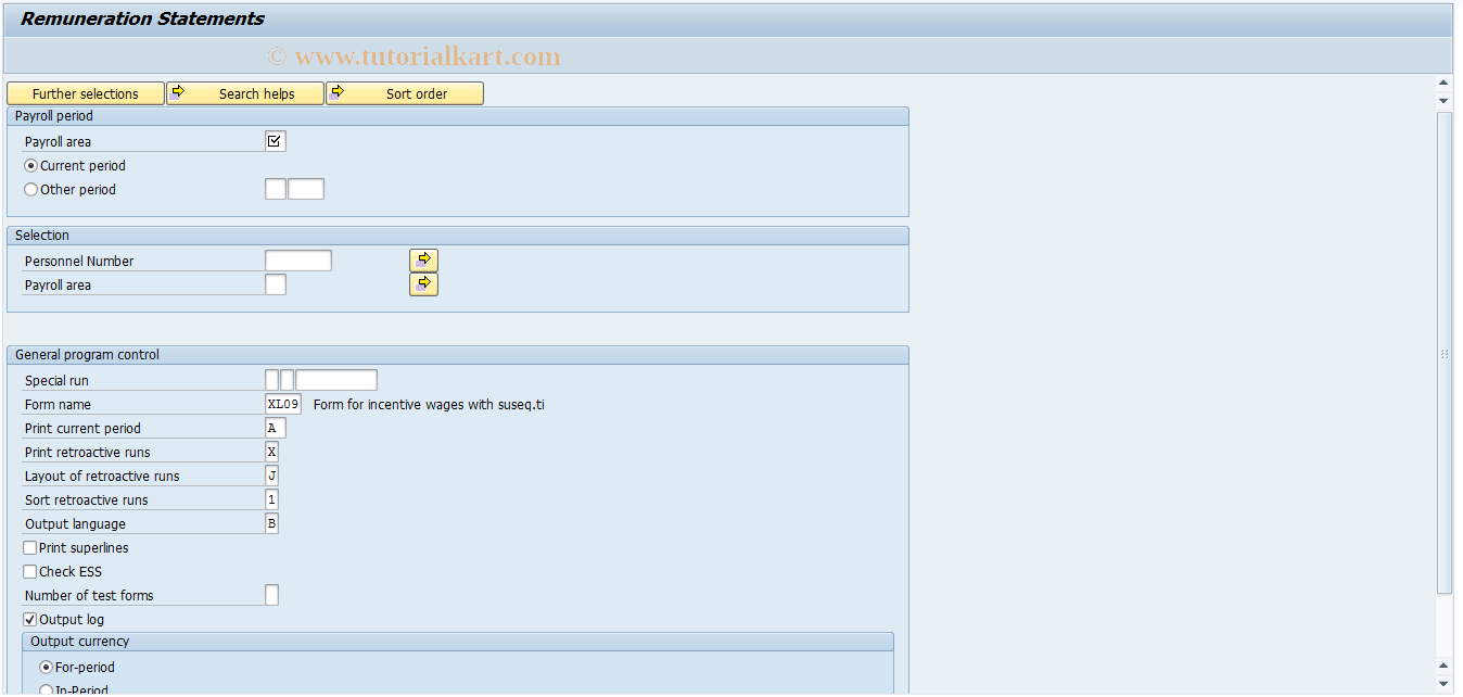 SAP TCode PW_CEDTX0_AFTER - Remuneration Statements