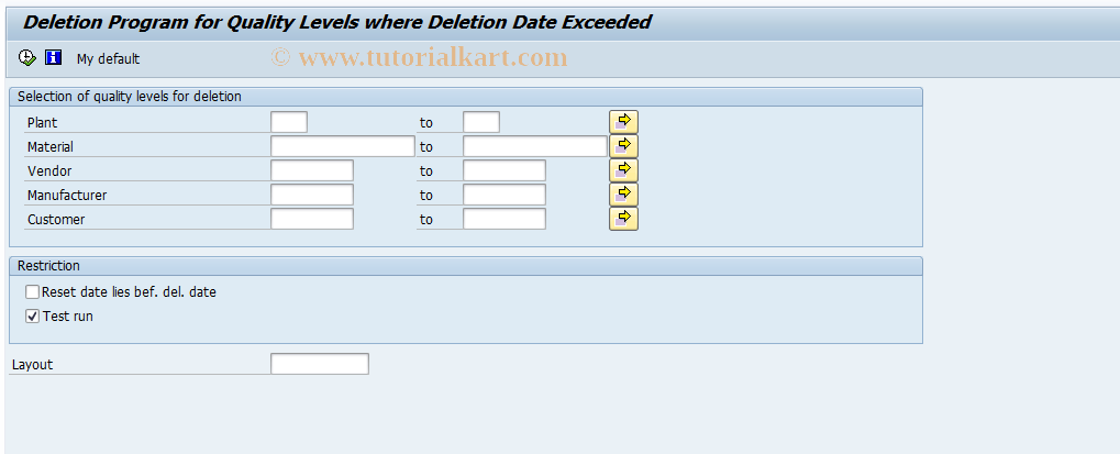 SAP TCode QD33 - Delete quality level