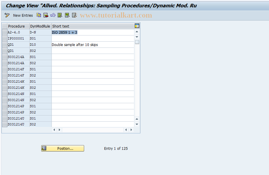 SAP TCode QDB1 - Maintain allowed relationships