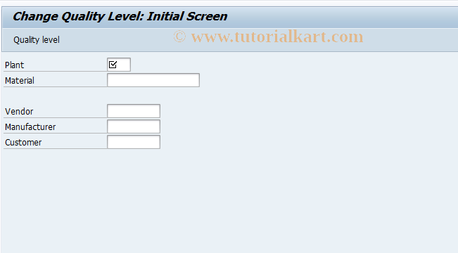 SAP TCode QDL2 - Change quality level